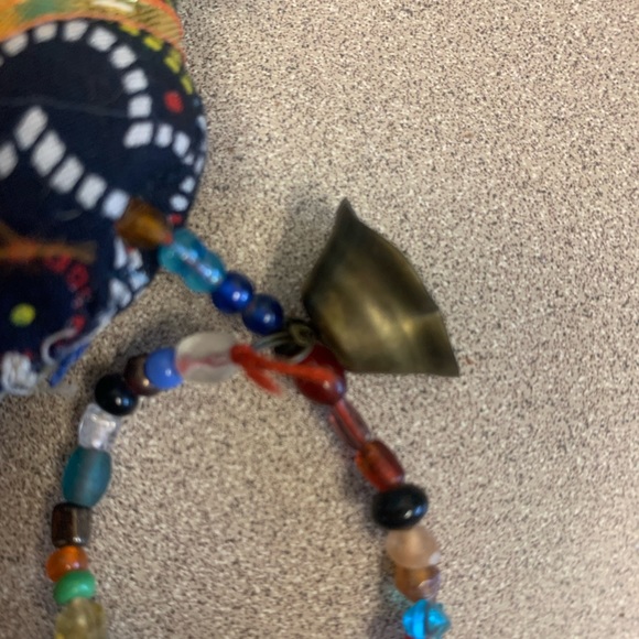 Textile Birds , beaded with bell wall hanging decor Made in India ( Set 2) - Picture 8 of 8